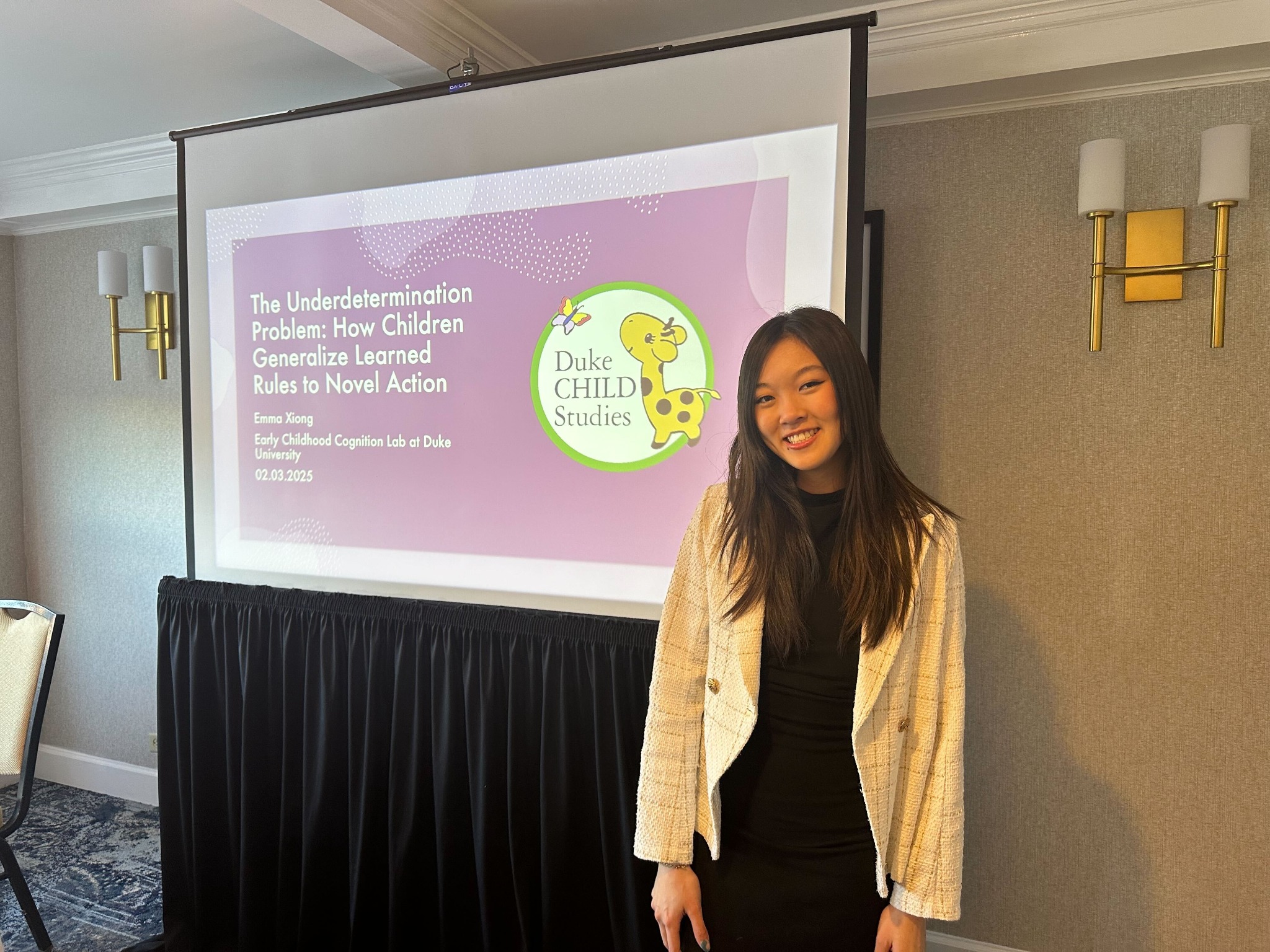 Emma Xiong presenting her honors thesis research