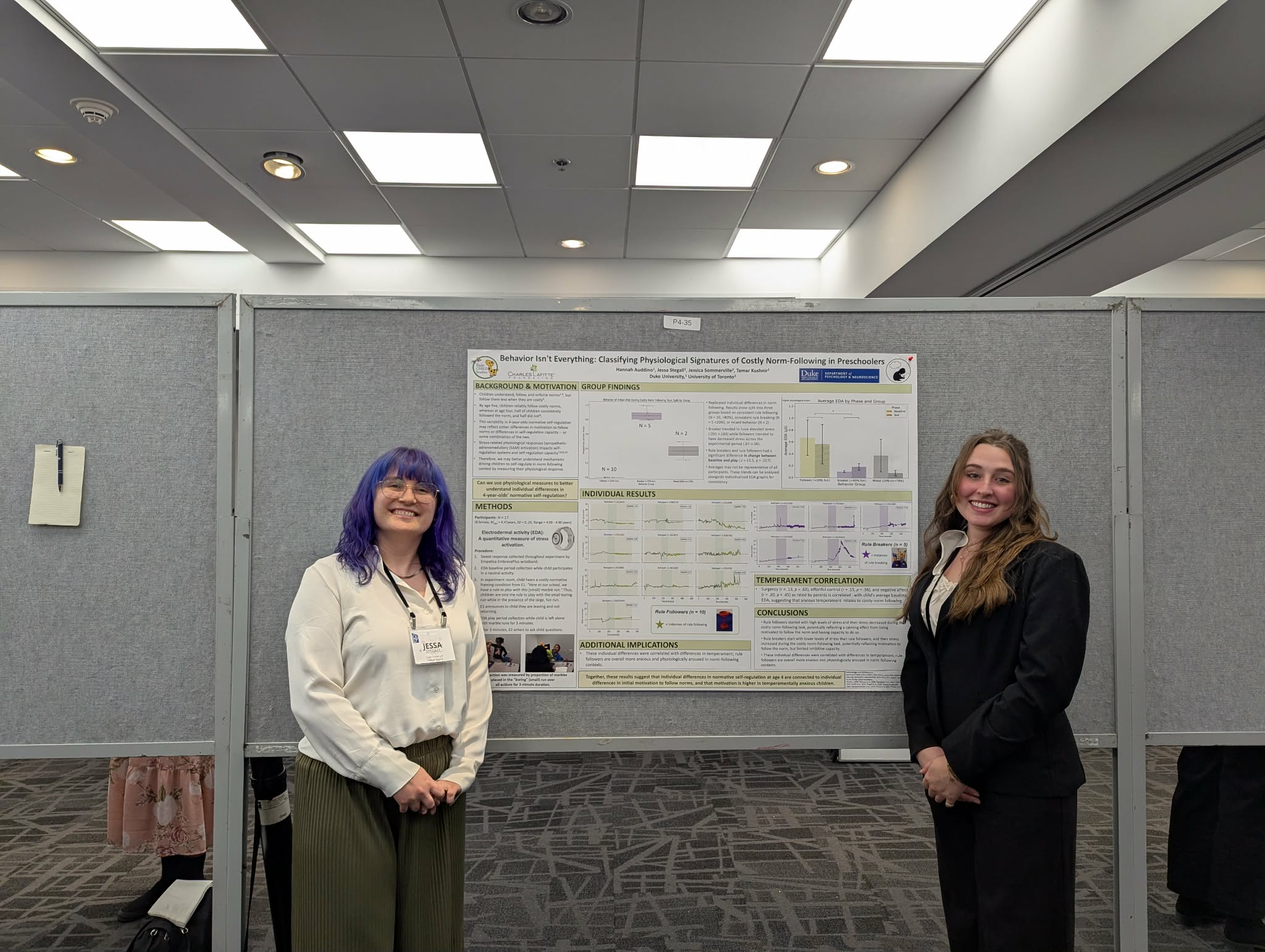 Jessa Stegall and Hannah Auddino presenting Hannah's research poster